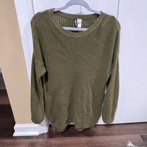 Olive Green Crew Neck Sweater